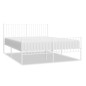 vidaXL Estructura cama metal con cabecero y estribo blanco 160x200 cm vidaXL Estructura cama metal con cabecero y estribo blanco 160x200 cm