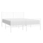 vidaXL Estructura cama metal con cabecero y estribo blanco 160x200 cm vidaXL Estructura cama metal con cabecero y estribo blanco 160x200 cm