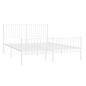 vidaXL Estructura cama metal con cabecero y estribo blanco 160x200 cm vidaXL Estructura cama metal con cabecero y estribo blanco 160x200 cm