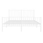 vidaXL Estructura cama metal con cabecero y estribo blanco 160x200 cm vidaXL Estructura cama metal con cabecero y estribo blanco 160x200 cm