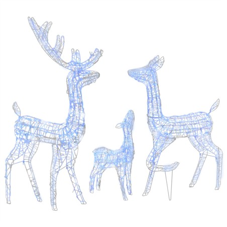 vidaXL Familia de renos de Navidad acrílico 300 LEDs azules