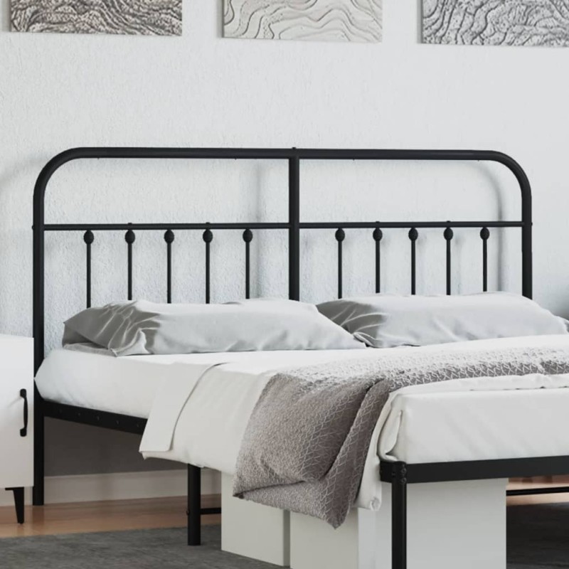 vidaXL Cabecero de metal negro 160 cm vidaXL Cabecero de metal negro 160 cm