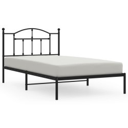 vidaXL Estructura de cama con cabecero metal negro 107x203 cm