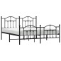 vidaXL Estructura de cama cabecero y pie de cama metal negro 180x200cm vidaXL Estructura de cama cabecero y pie de cama metal negro 180x200cm