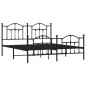 vidaXL Estructura de cama cabecero y pie de cama metal negro 180x200cm vidaXL Estructura de cama cabecero y pie de cama metal negro 180x200cm