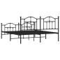 vidaXL Estructura de cama cabecero y pie de cama metal negro 180x200cm vidaXL Estructura de cama cabecero y pie de cama metal negro 180x200cm