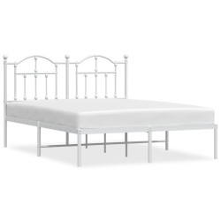 vidaXL Estructura de cama con cabecero metal blanca 140x200 cm