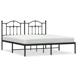vidaXL Estructura de cama con cabecero metal negro 160x200 cm