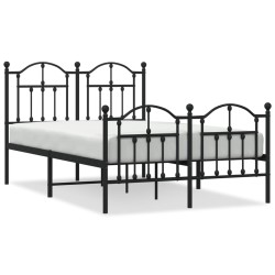 vidaXL Estructura de cama con cabecero y pie metal negro 120x190 cm
