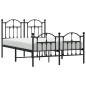 vidaXL Estructura de cama con cabecero y pie metal negro 120x190 cm
