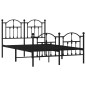 vidaXL Estructura de cama con cabecero y pie metal negro 120x190 cm