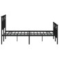 vidaXL Estructura de cama con cabecero y pie metal negro 120x190 cm