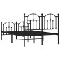 vidaXL Estructura de cama con cabecero y pie metal negro 120x190 cm