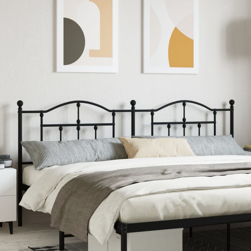 vidaXL Cabecero de metal negro 200 cm vidaXL Cabecero de metal negro 200 cm