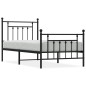 vidaXL Estructura de cama con cabecero y estribo metal negro 90x190 cm vidaXL Estructura de cama con cabecero y estribo metal negro 90x190 cm