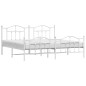 vidaXL Estructura cama metal con cabecero y estribo blanco 200x200 cm vidaXL Estructura cama metal con cabecero y estribo blanco 200x200 cm