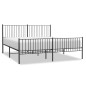 vidaXL Estructura de cama cabecero y pie de cama metal negro 193x203cm vidaXL Estructura de cama cabecero y pie de cama metal negro 193x203cm