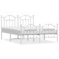 vidaXL Estructura cama metal con cabecero y estribo blanco 140x200 cm