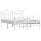 vidaXL Estructura cama metal con cabecero y estribo blanco 140x200 cm