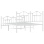 vidaXL Estructura cama metal con cabecero y estribo blanco 140x200 cm