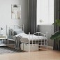 vidaXL Estructura cama metal con cabecero y pie cama blanca 75x190 cm vidaXL Estructura cama metal con cabecero y pie cama blanca 75x190 cm