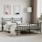 vidaXL Estructura de cama cabecero y pie de cama metal negro 160x200cm vidaXL Estructura de cama cabecero y pie de cama metal negro 160x200cm