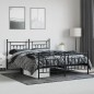 vidaXL Estructura de cama cabecero y pie de cama metal negro 160x200cm vidaXL Estructura de cama cabecero y pie de cama metal negro 160x200cm