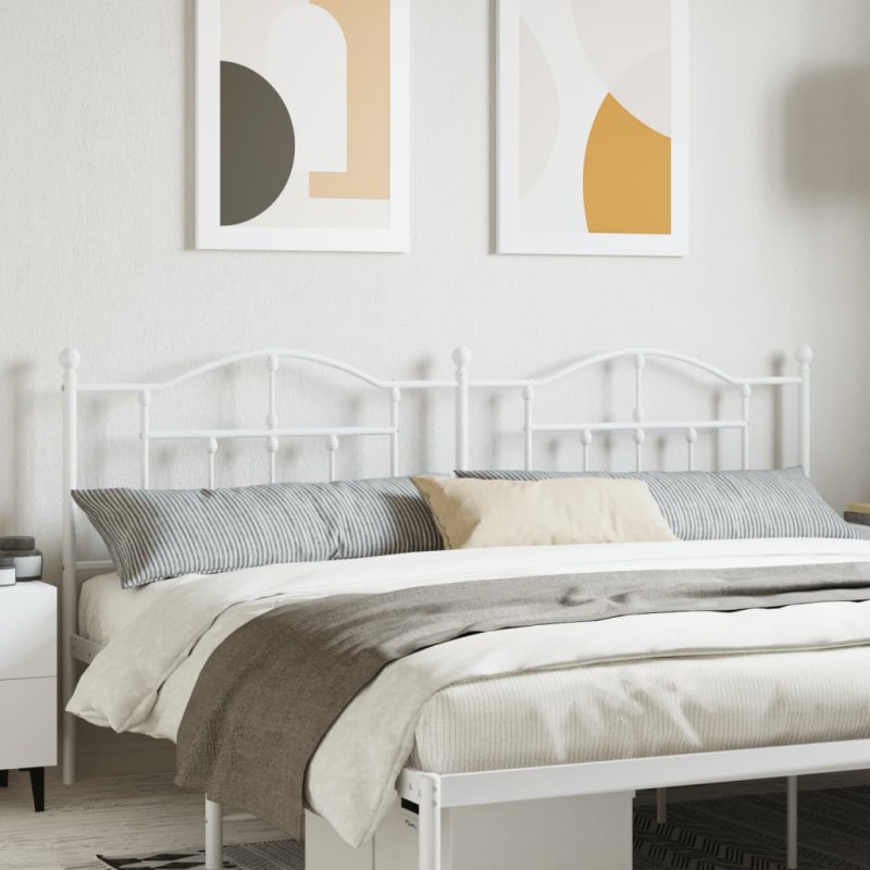 vidaXL Cabecero de metal blanco 200 cm vidaXL Cabecero de metal blanco 200 cm