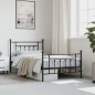 vidaXL Estructura de cama con cabecero y estribo metal negro 107x203cm vidaXL Estructura de cama con cabecero y estribo metal negro 107x203cm