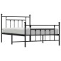 vidaXL Estructura de cama con cabecero y estribo metal negro 107x203cm vidaXL Estructura de cama con cabecero y estribo metal negro 107x203cm
