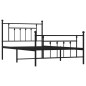 vidaXL Estructura de cama con cabecero y estribo metal negro 107x203cm vidaXL Estructura de cama con cabecero y estribo metal negro 107x203cm