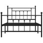 vidaXL Estructura de cama con cabecero y estribo metal negro 107x203cm vidaXL Estructura de cama con cabecero y estribo metal negro 107x203cm