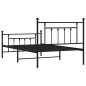 vidaXL Estructura de cama con cabecero y estribo metal negro 107x203cm vidaXL Estructura de cama con cabecero y estribo metal negro 107x203cm