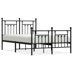 vidaXL Estructura de cama cabecero y pie de cama metal negro 120x200cm