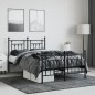 vidaXL Estructura de cama cabecero y pie de cama metal negro 120x200cm vidaXL Estructura de cama cabecero y pie de cama metal negro 120x200cm