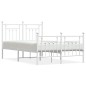 vidaXL Estructura cama metal con cabecero y estribo blanco 120x190 cm vidaXL Estructura cama metal con cabecero y estribo blanco 120x190 cm