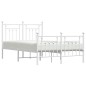 vidaXL Estructura cama metal con cabecero y estribo blanco 120x190 cm vidaXL Estructura cama metal con cabecero y estribo blanco 120x190 cm