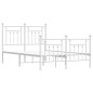 vidaXL Estructura cama metal con cabecero y estribo blanco 120x190 cm vidaXL Estructura cama metal con cabecero y estribo blanco 120x190 cm