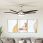 vidaXL Ventilador de techo adornado con lámpara 128 cm marrón vidaXL Ventilador de techo adornado con lámpara 128 cm marrón