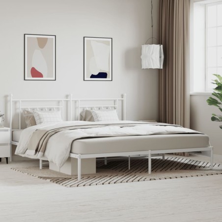vidaXL Estructura de cama con cabecero metal blanca 200x200 cm
