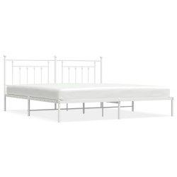 vidaXL Estructura de cama con cabecero metal blanca 200x200 cm