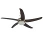 vidaXL Ventilador de techo adornado con lámpara 128 cm marrón vidaXL Ventilador de techo adornado con lámpara 128 cm marrón