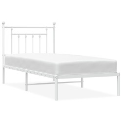 vidaXL Estructura de cama de metal con cabecero blanco 90x200 cm