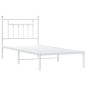 vidaXL Estructura de cama de metal con cabecero blanco 90x200 cm vidaXL Estructura de cama de metal con cabecero blanco 90x200 cm