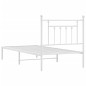 vidaXL Estructura de cama de metal con cabecero blanco 90x200 cm vidaXL Estructura de cama de metal con cabecero blanco 90x200 cm