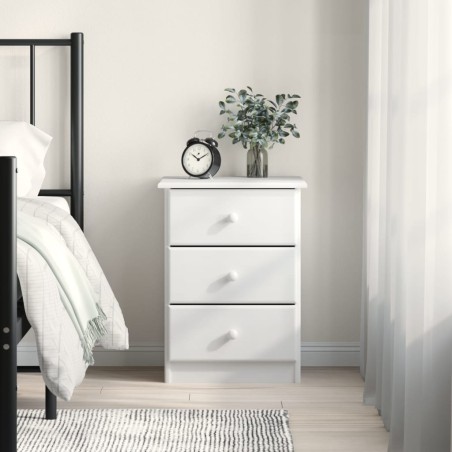 vidaXL Mesita de noche ALTA madera maciza de pino blanco 41x35x55 cm