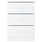 vidaXL Mesita de noche ALTA madera maciza de pino blanco 41x35x55 cm vidaXL Mesita de noche ALTA madera maciza de pino blanco 41x35x55 cm