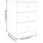 vidaXL Mesita de noche ALTA madera maciza de pino blanco 41x35x55 cm vidaXL Mesita de noche ALTA madera maciza de pino blanco 41x35x55 cm