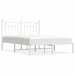 vidaXL Estructura de cama con cabecero metal blanca 140x200 cm