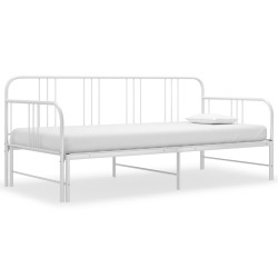 vidaXL Estructura de sofá cama extraíble de metal blanco 90x200 cm